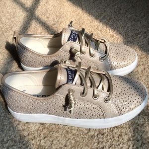 Sperry Girls Memory Foam Shiny Sneakers